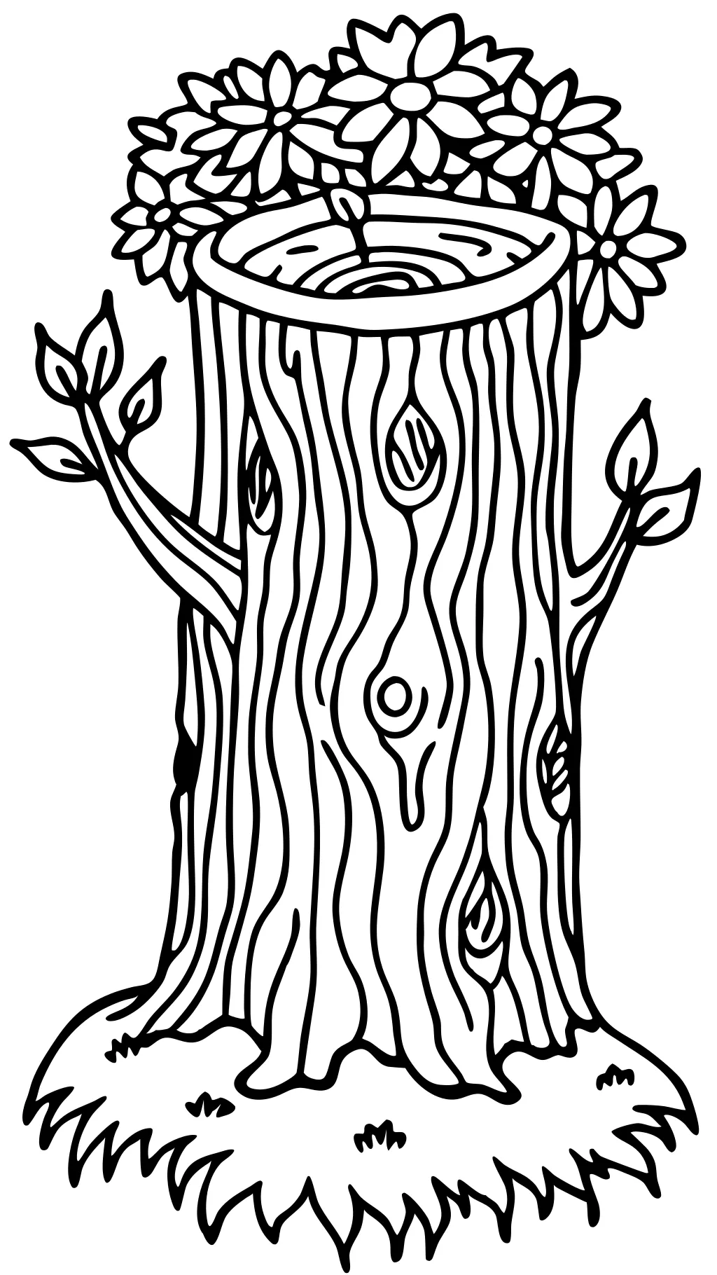 tree trunk coloring page